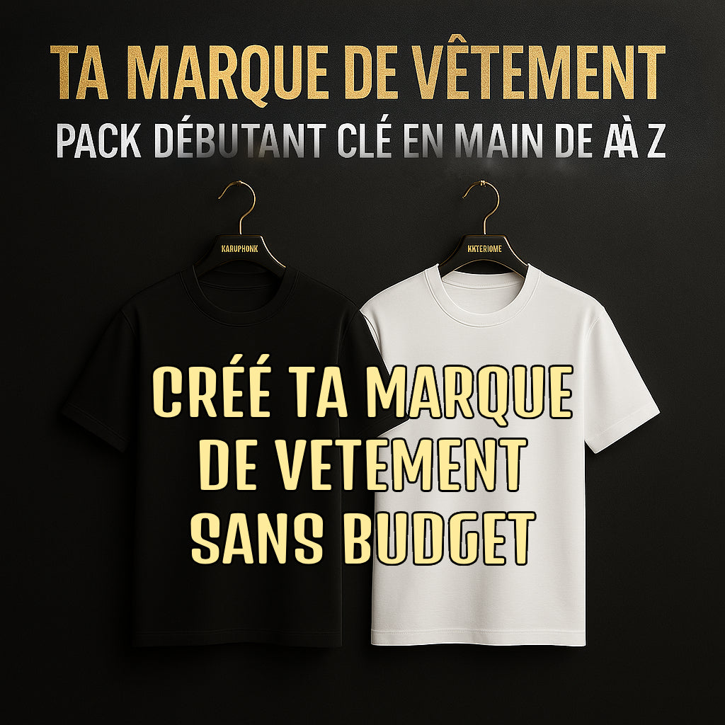 PACK DÉBUTANT CLÉ EN MAIN POUR CRÉER VOTRE MARQUE DE VÊTEMENT